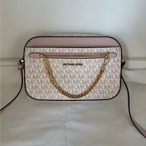 Michael Kors Cream and Gold Crossbody Bag